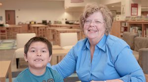 Older lady and young student - Oasis Intergenerational Tutoring