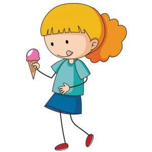 Girl eating ice cream cone